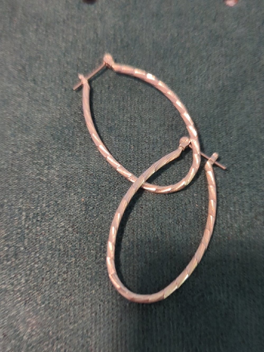 Sterling Silver Textured Hoop Earrings